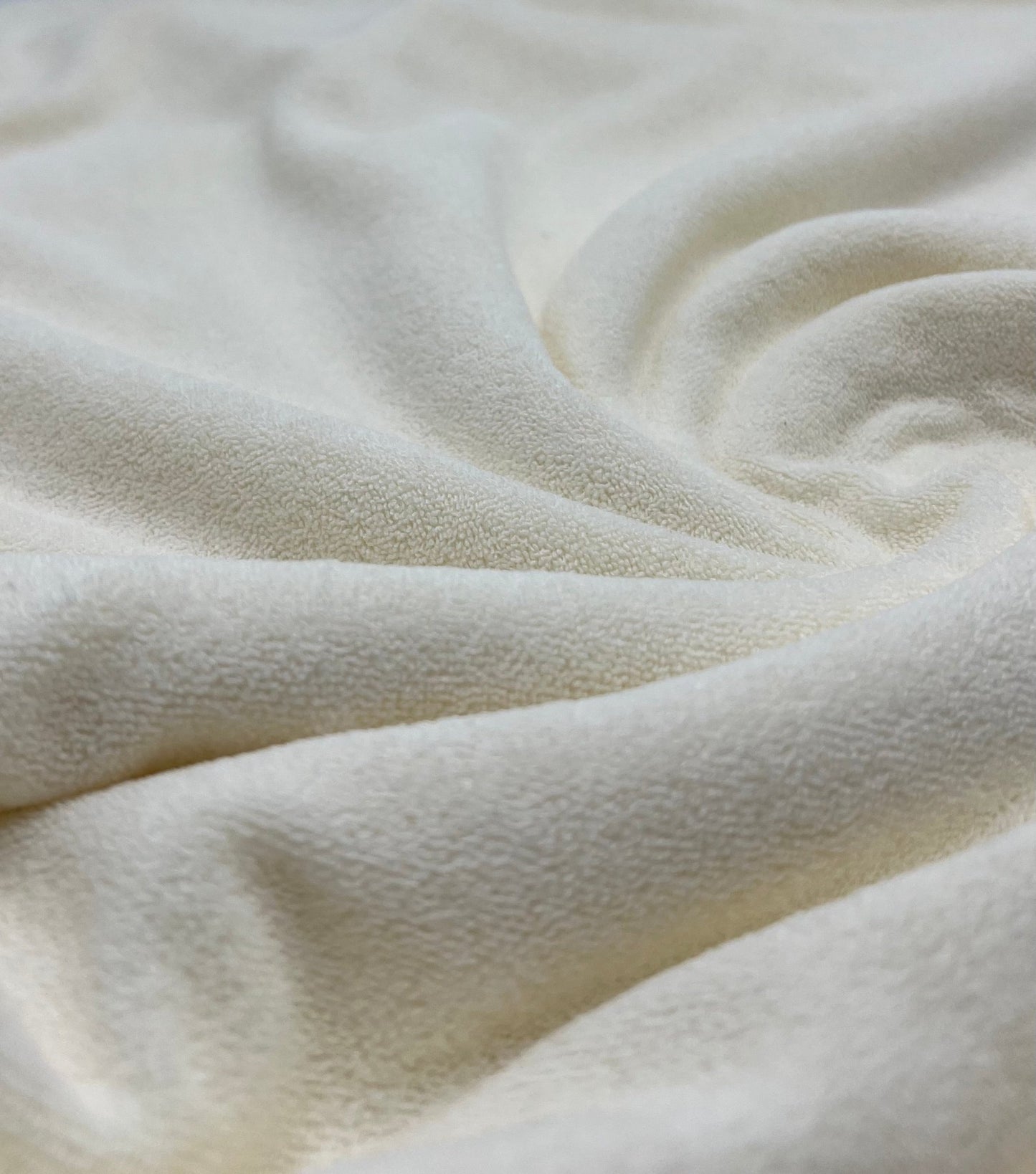 Cream Terry Towelling Polyester Stretch Dress Craft Fabric - T9 Fabrics