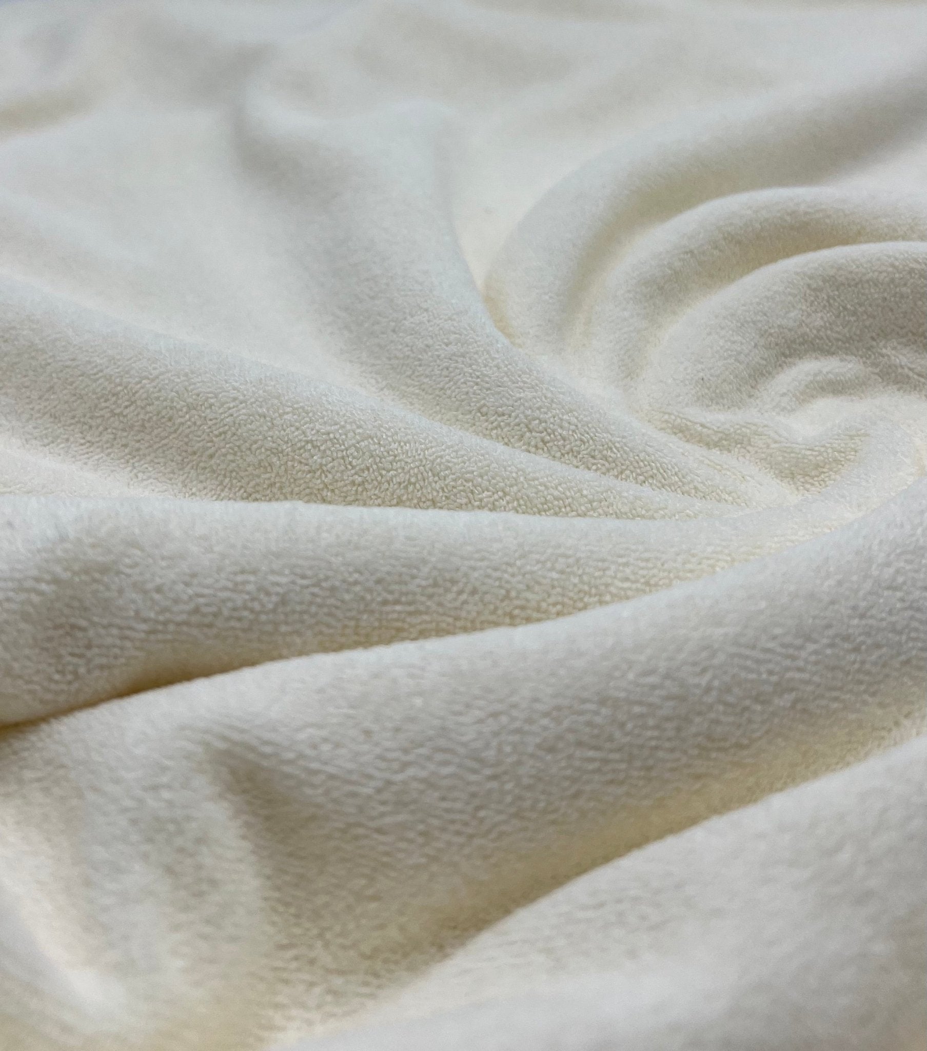 Cream Terry Towelling Polyester Stretch Dress Craft Fabric - T9 Fabrics
