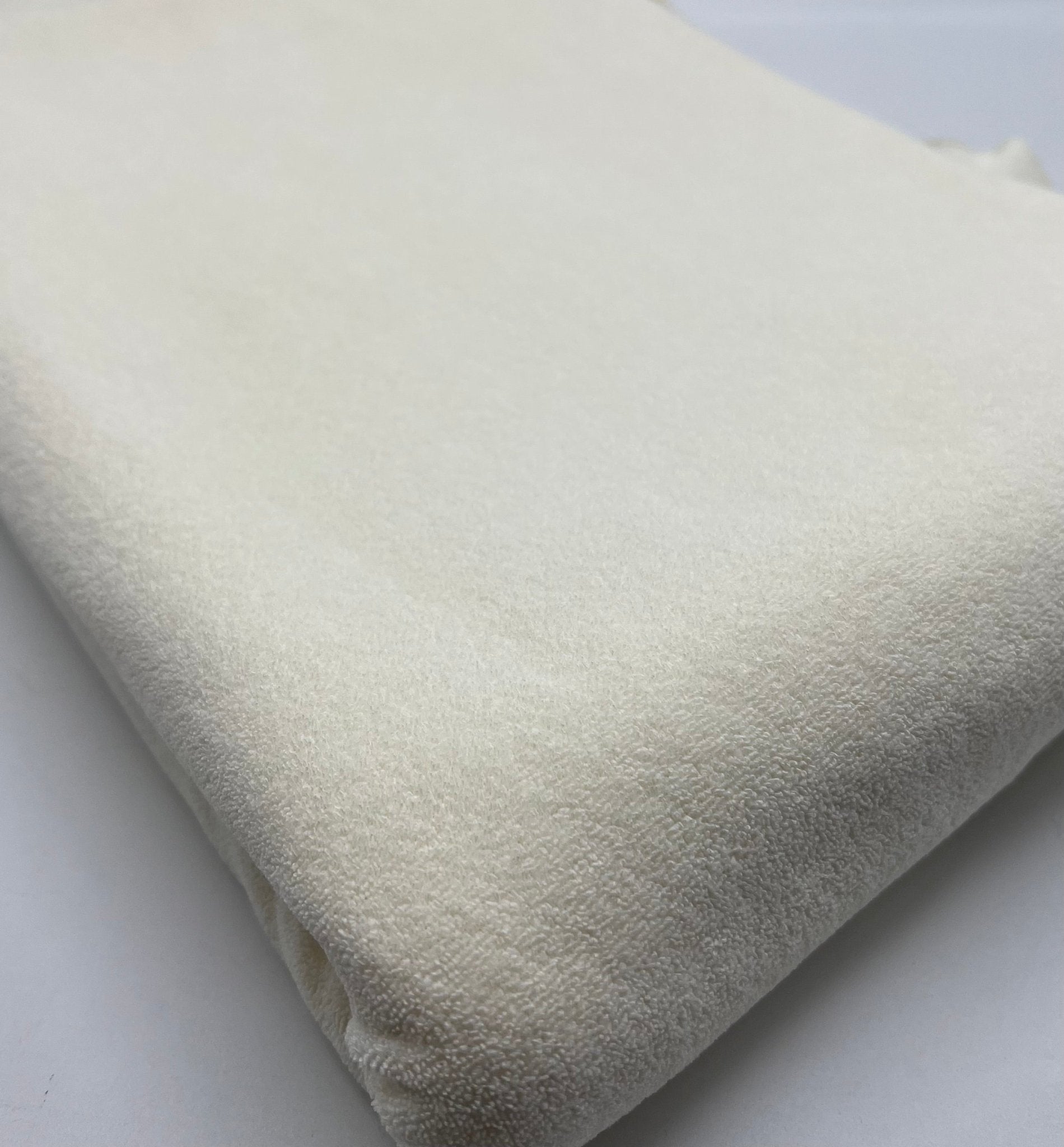 Cream Terry Towelling Polyester Stretch Dress Craft Fabric - T9 Fabrics