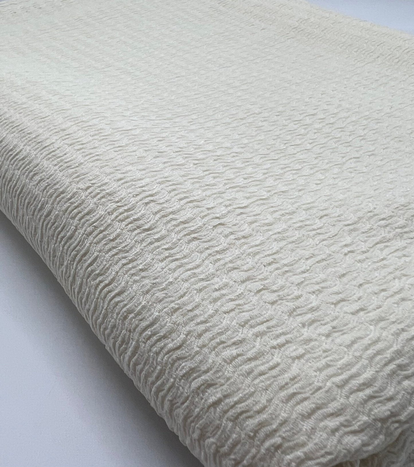 Cream Textured Santiago 2 Way Stretch Fabric - T9 Fabrics