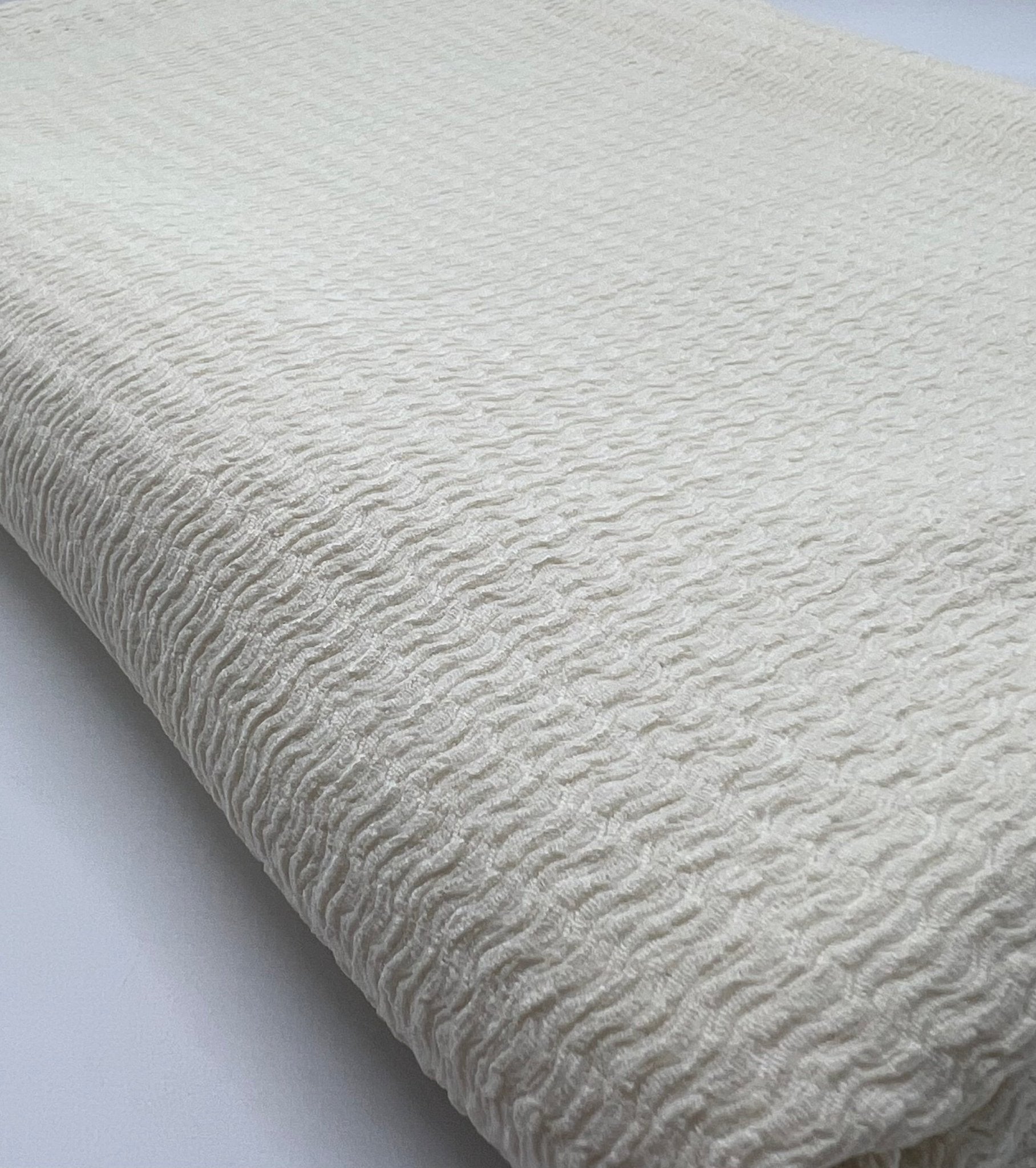 Cream Textured Santiago 2 Way Stretch Fabric - T9 Fabrics
