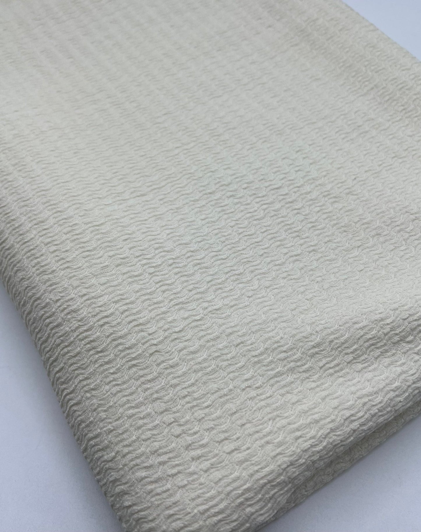 Cream Textured Santiago 2 Way Stretch Fabric - T9 Fabrics