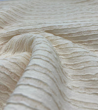 Cream Textured Stretch Dress Craft Fabric - T9 Fabrics