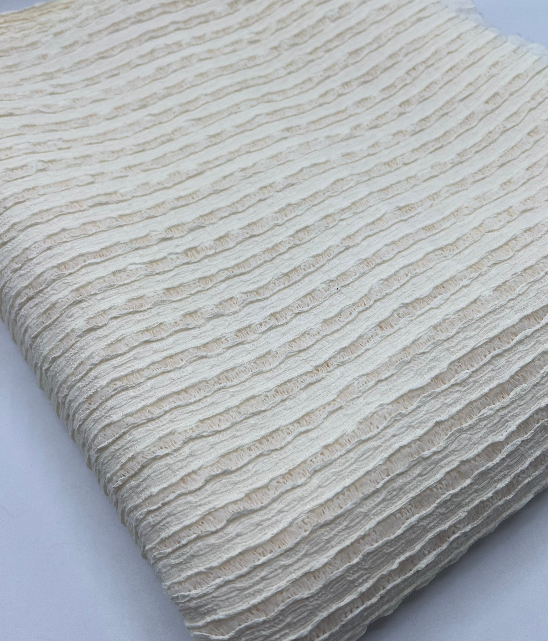 Cream Textured Stretch Dress Craft Fabric - T9 Fabrics