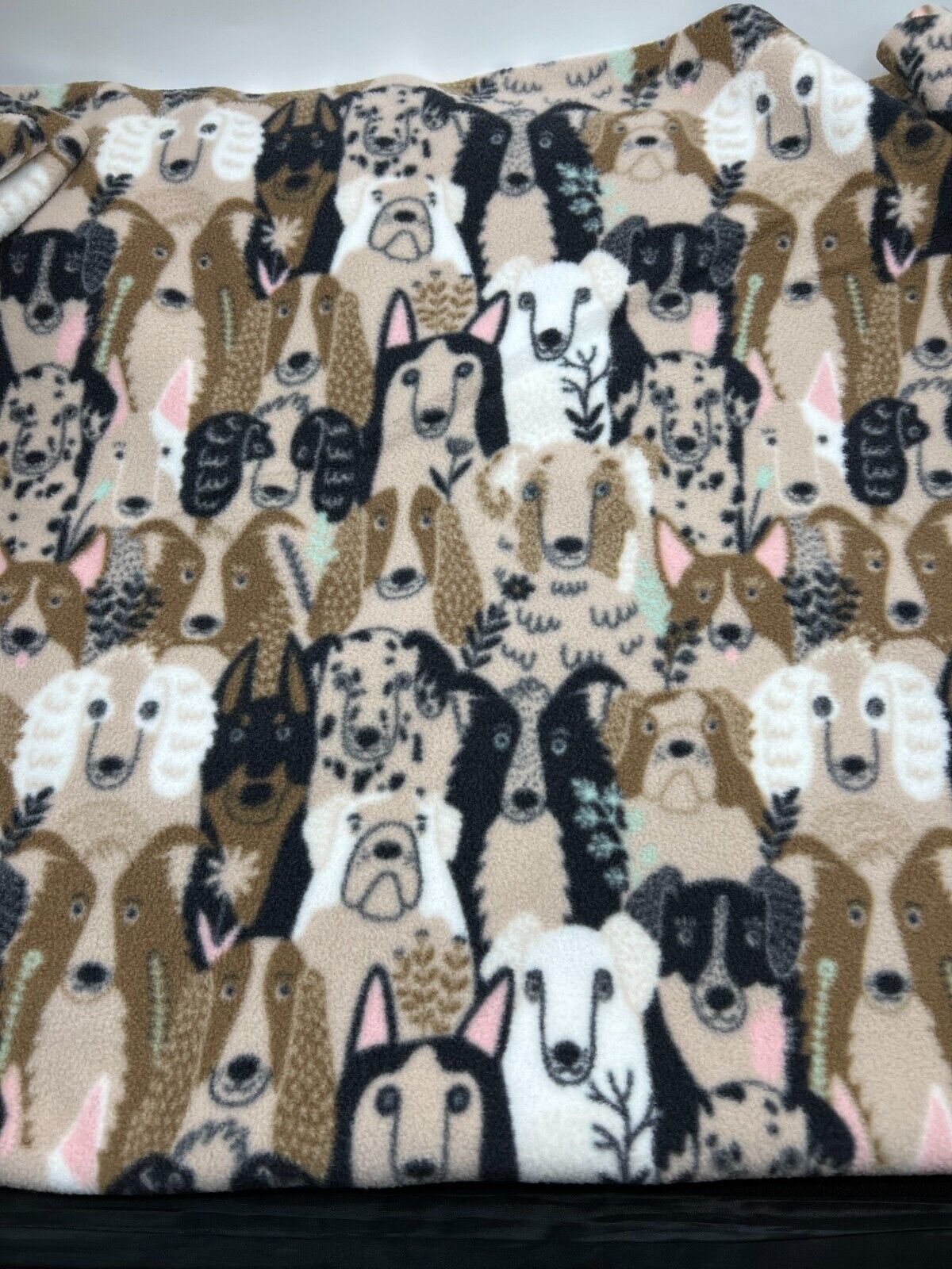 Cute Dogs Printed Anti - Pil Polar Fleece Fabric Blanket Loungewear - T9 Fabrics