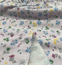 Dainty Flowers Cotton Stretch Jersey 200 GSM 95/5 Lycra 4 Way Stretch - T9 Fabrics