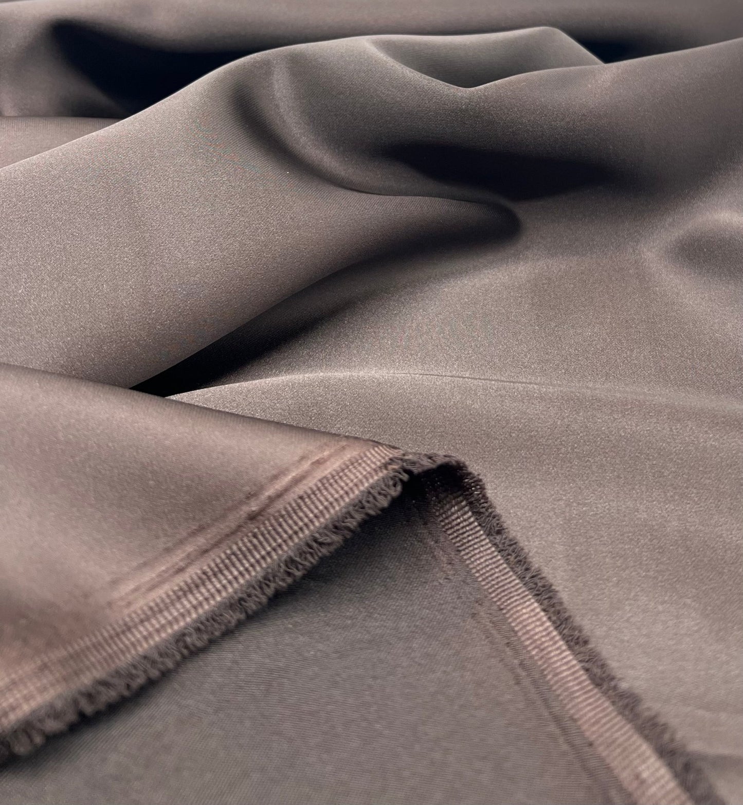 Dark Brown Recycled Satin 160GSM Dress Craft Non Stretch Fabric - T9 Fabrics