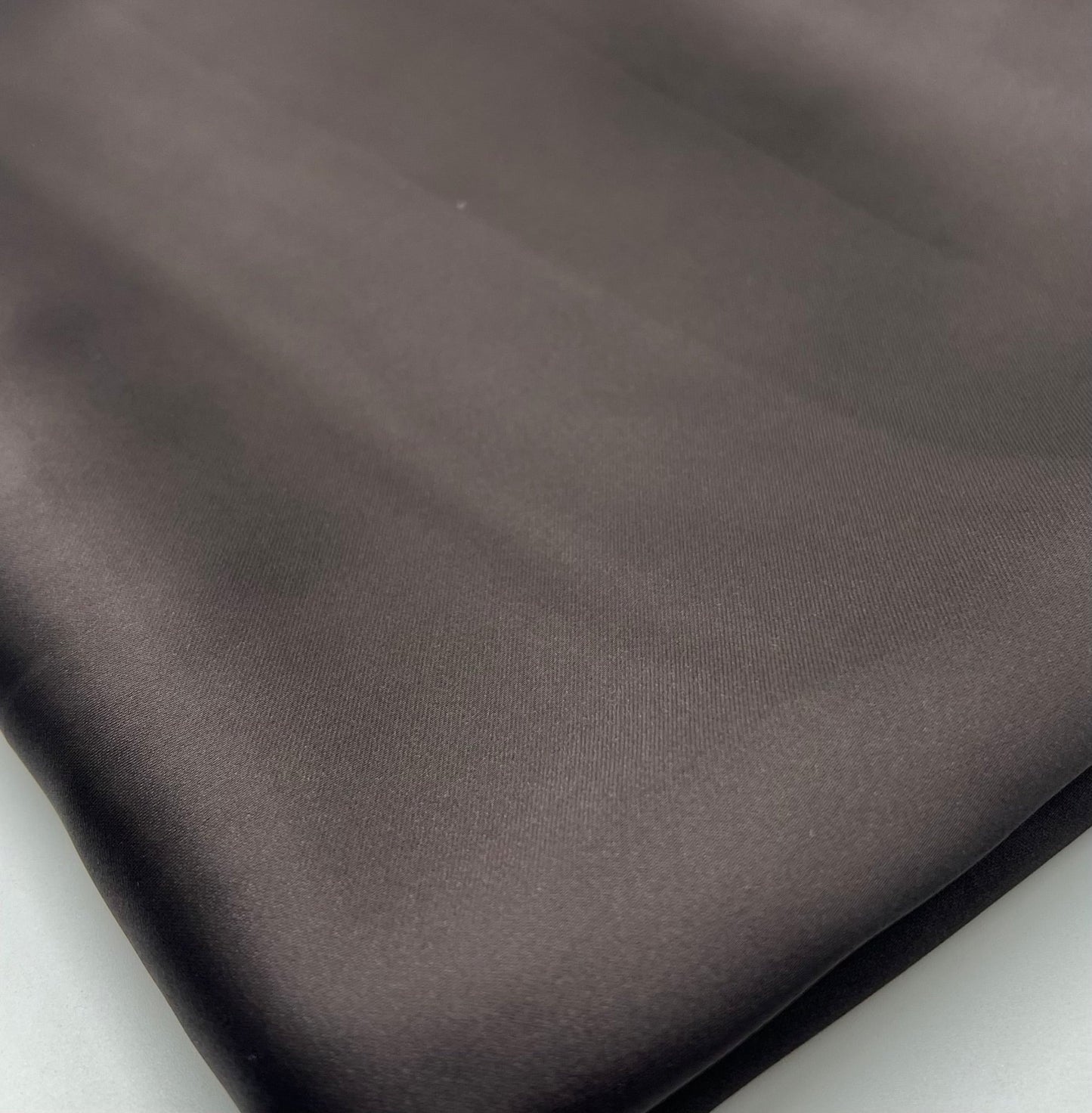 Dark Brown Recycled Satin 160GSM Dress Craft Non Stretch Fabric - T9 Fabrics