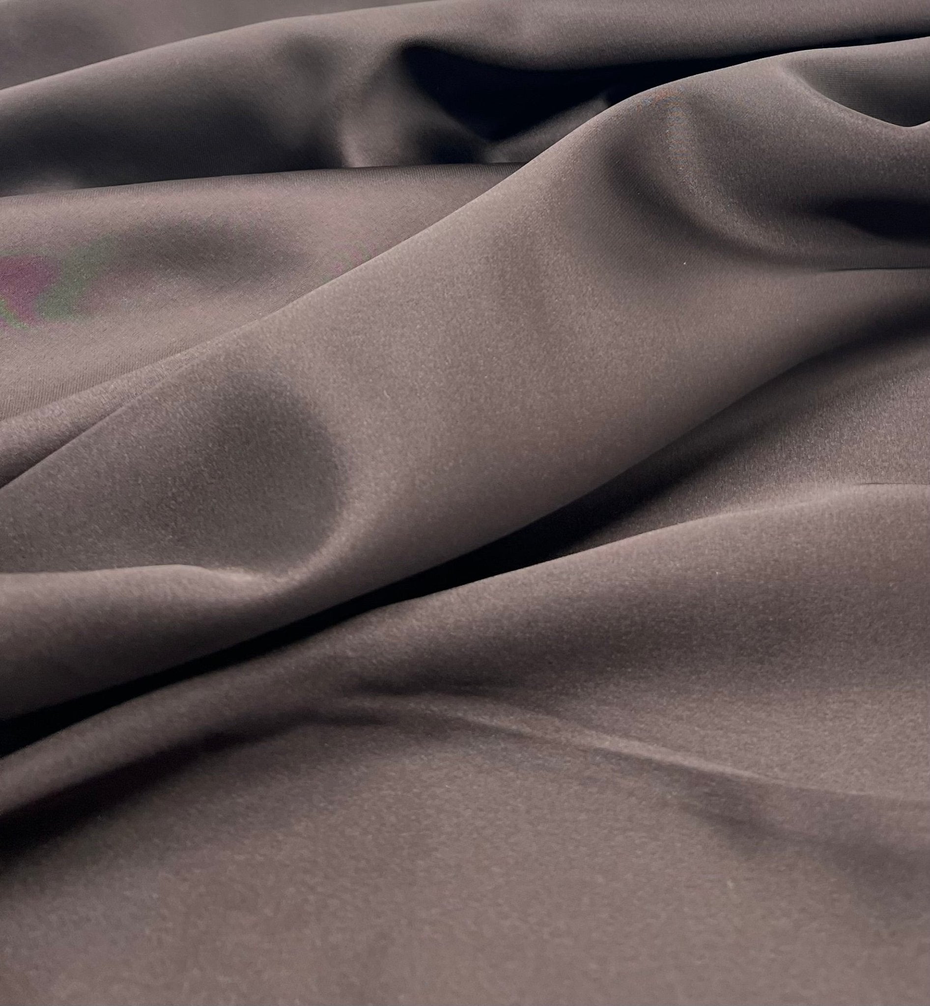 Dark Brown Recycled Satin 160GSM Dress Craft Non Stretch Fabric - T9 Fabrics