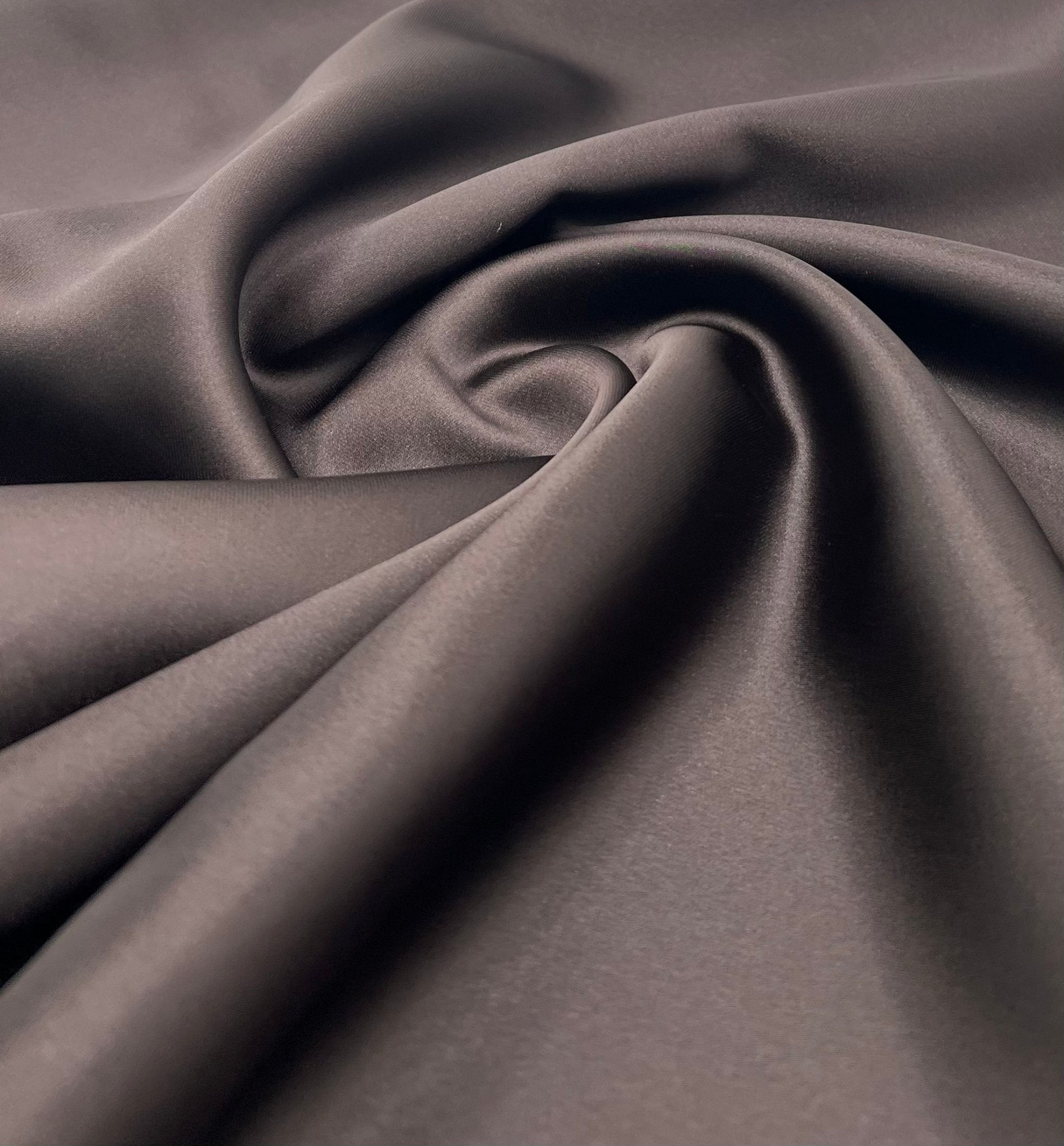 Dark Brown Recycled Satin 160GSM Dress Craft Non Stretch Fabric - T9 Fabrics
