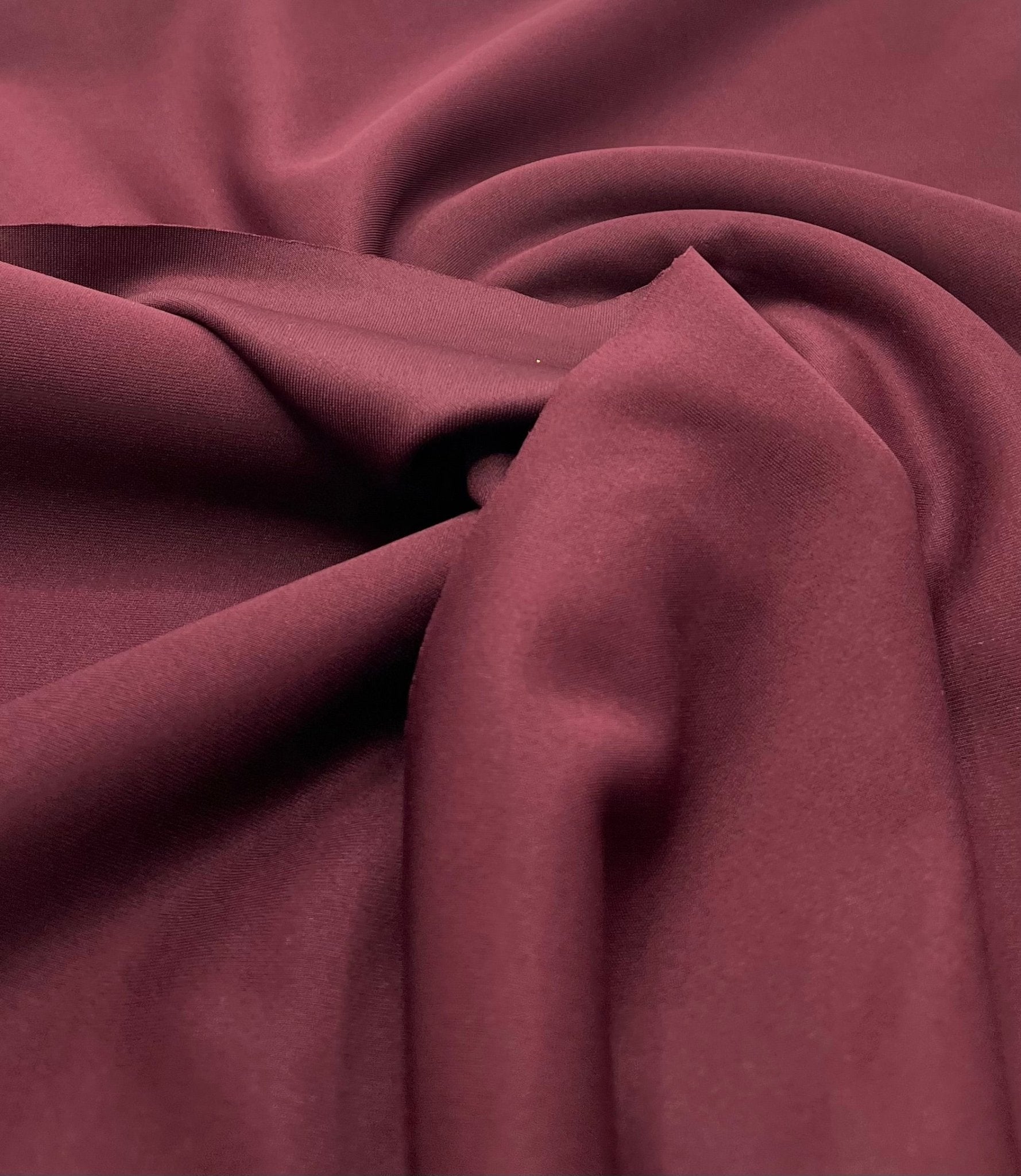 Dark Burgundy Plain Scuba 2 Way Stretch Jersey Fabric - T9 Fabrics