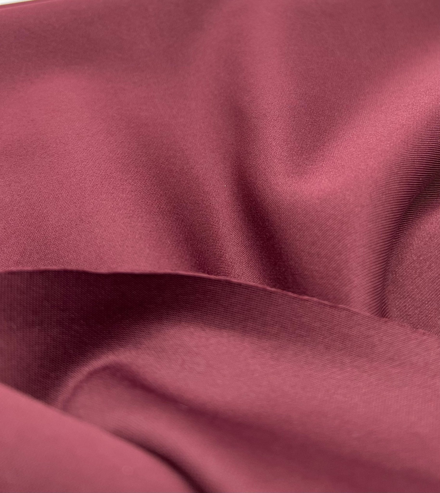 Dark Burgundy Plain Scuba 2 Way Stretch Jersey Fabric - T9 Fabrics