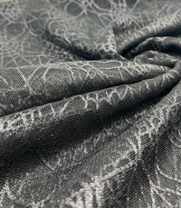 Dark Grey Black Cobweb Halloween Print Mesh Fabric Stretch - T9 Fabrics