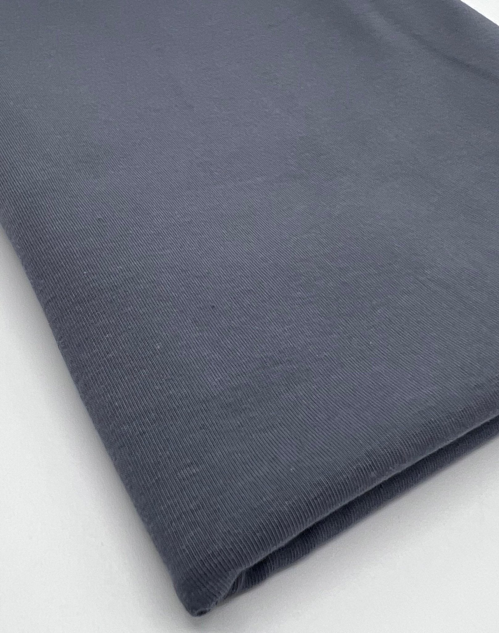 Dark Grey Plain Cotton Stretch Jersey 240 GSM 92/8 Lycra Jersey, 4 Way Stretch, Sold By Metre - T9 Fabrics