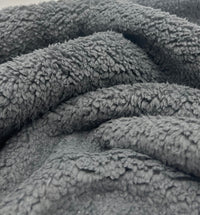 Dark Grey Sherpa Fleece Fluffy Borg Faux Fur Fabric - T9 Fabrics
