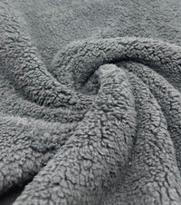 Dark Grey Sherpa Fleece Fluffy Borg Faux Fur Fabric - T9 Fabrics
