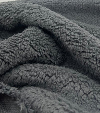 Dark Grey Sherpa Fleece Fluffy Borg Faux Fur Fabric - T9 Fabrics