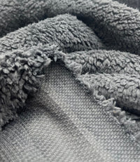 Dark Grey Sherpa Fleece Fluffy Borg Faux Fur Fabric - T9 Fabrics