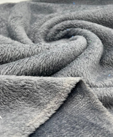 Dark Grey Super Soft Plain Cuddle Fleece Fabric Blanket Loungewear - T9 Fabrics