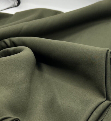 Dark Khaki Plain Scuba Fabric - T9 Fabrics