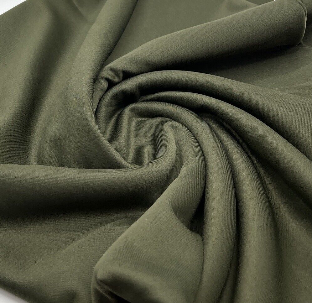 Dark Khaki Plain Scuba Fabric - T9 Fabrics