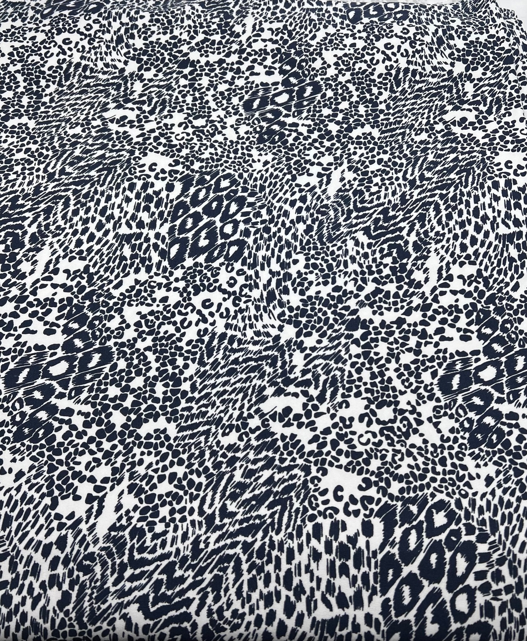 Dark Navy Animal Print Viscose Elastane Fabric - T9 Fabrics