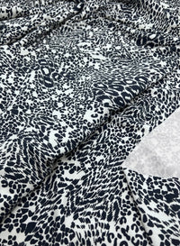 Dark Navy Animal Print Viscose Elastane Fabric - T9 Fabrics