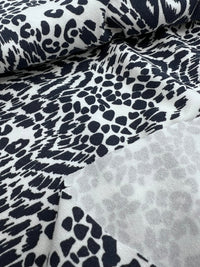 Dark Navy Animal Print Viscose Elastane Fabric - T9 Fabrics