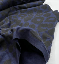 Dark Navy Leopard Print Viscose Elastane Fabric - T9 Fabrics