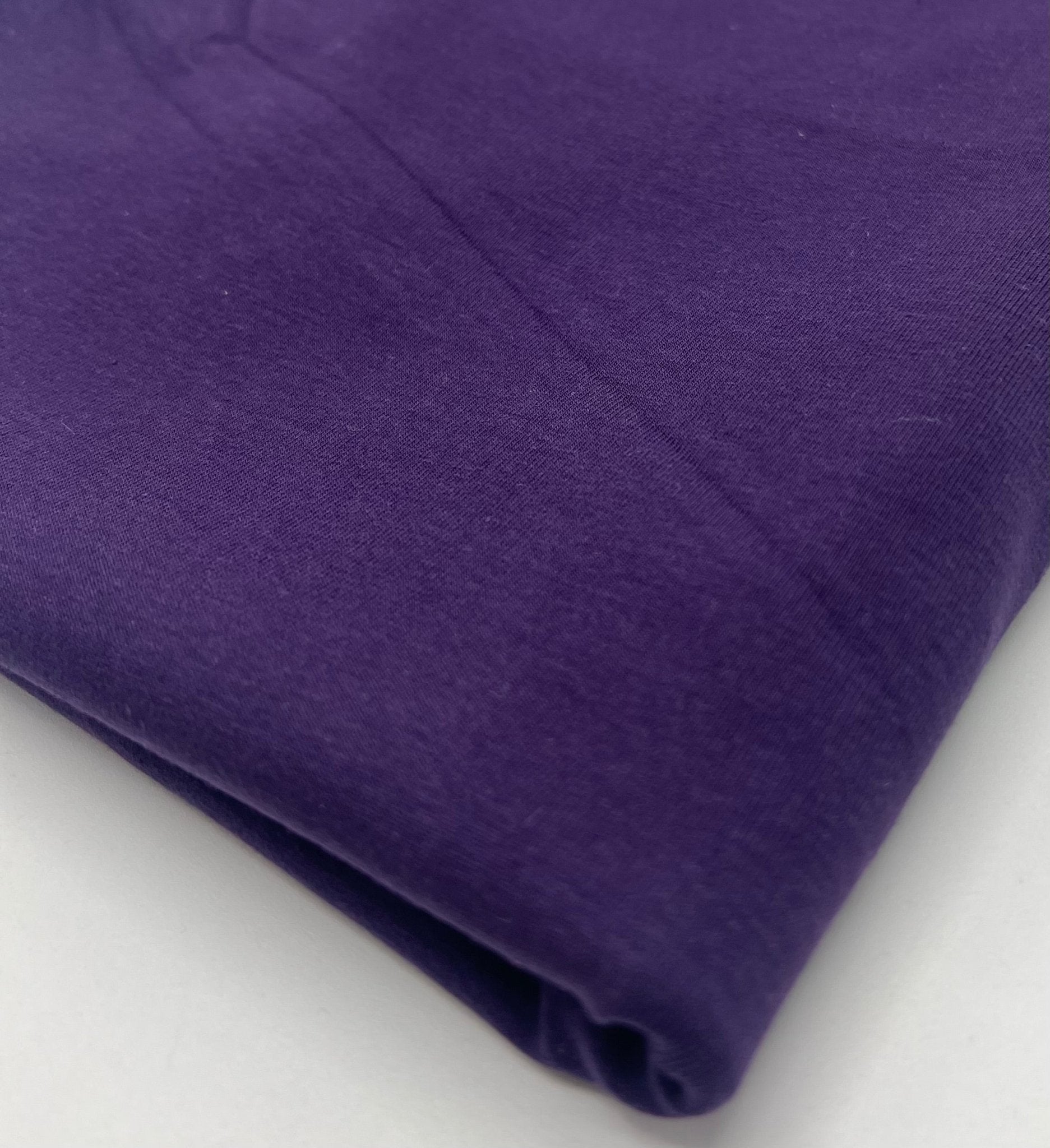 Dark Purple Cotton Stretch Jersey 240 GSM 92/8 Lycra 4 Way Stretch - T9 Fabrics