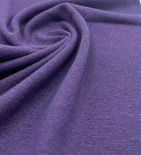 Dark Purple Jersey Cuffing Ribbing Fabric 270 GSM Cotton Knit 70cm Wide - T9 Fabrics