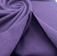 Dark Purple Jersey Cuffing Ribbing Fabric 270 GSM Cotton Knit 70cm Wide - T9 Fabrics