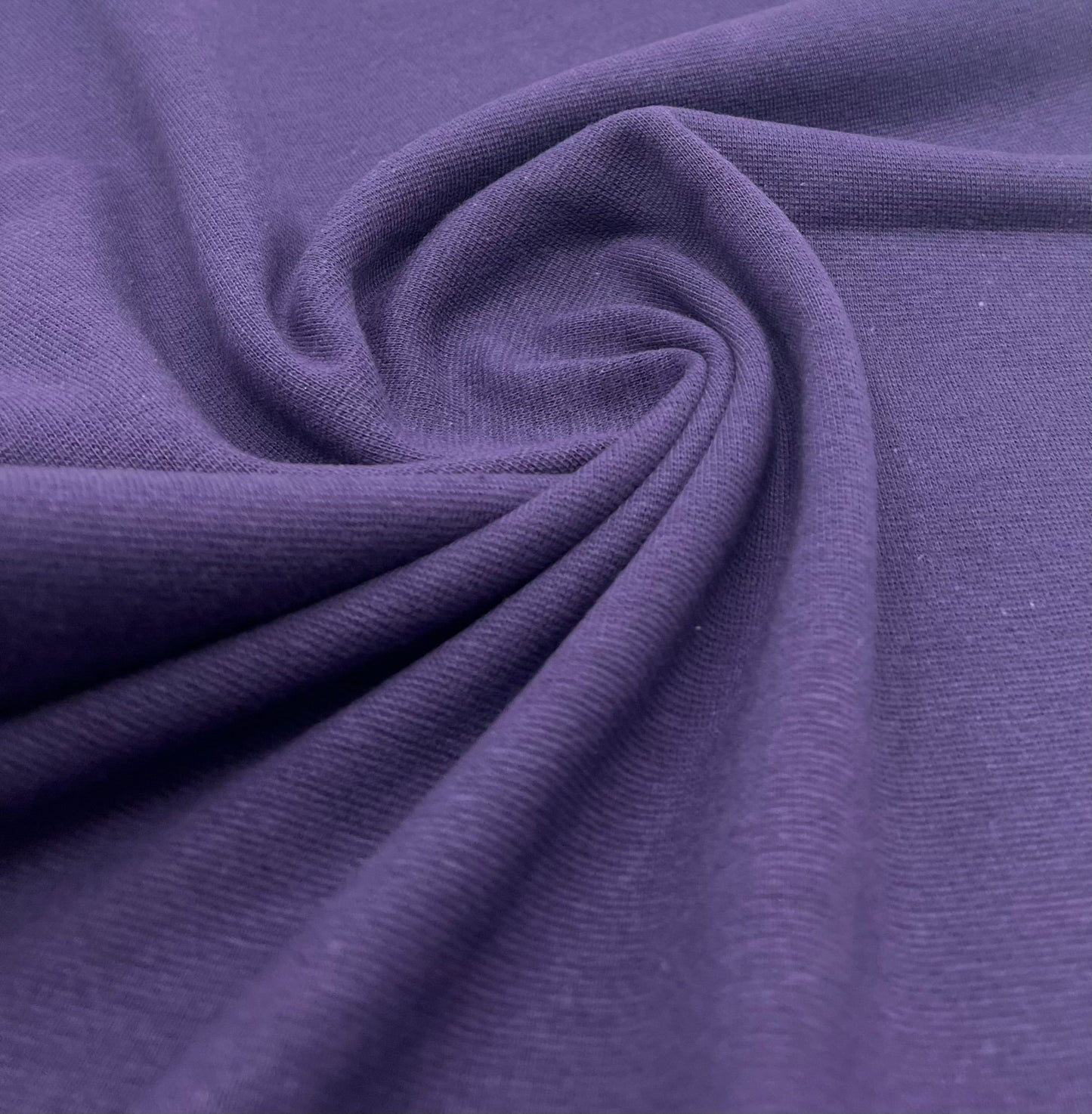 Dark Purple Jersey Cuffing Ribbing Fabric 270 GSM Cotton Knit 70cm Wide - T9 Fabrics