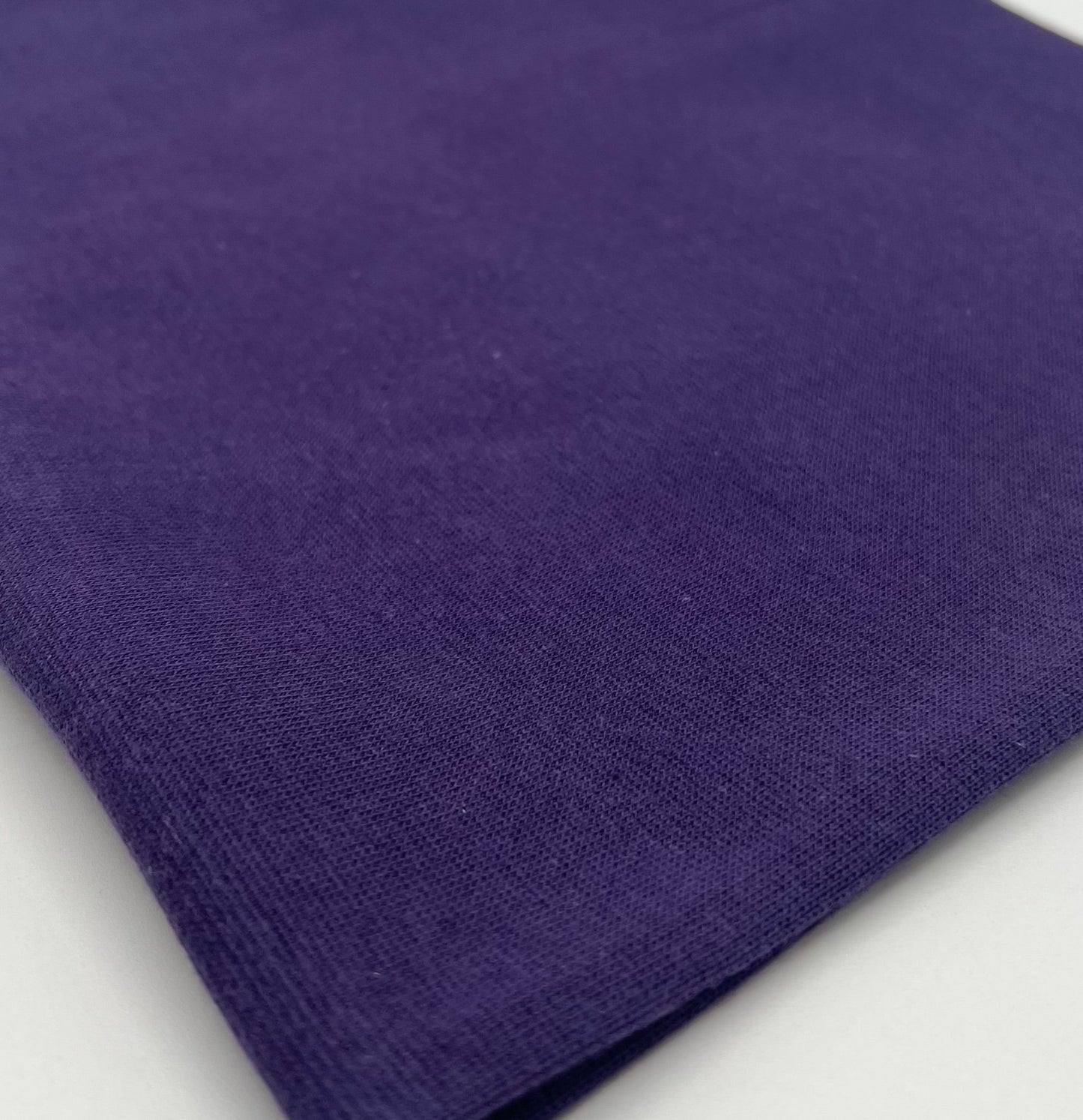 Dark Purple Jersey Cuffing Ribbing Fabric 270 GSM Cotton Knit 70cm Wide - T9 Fabrics