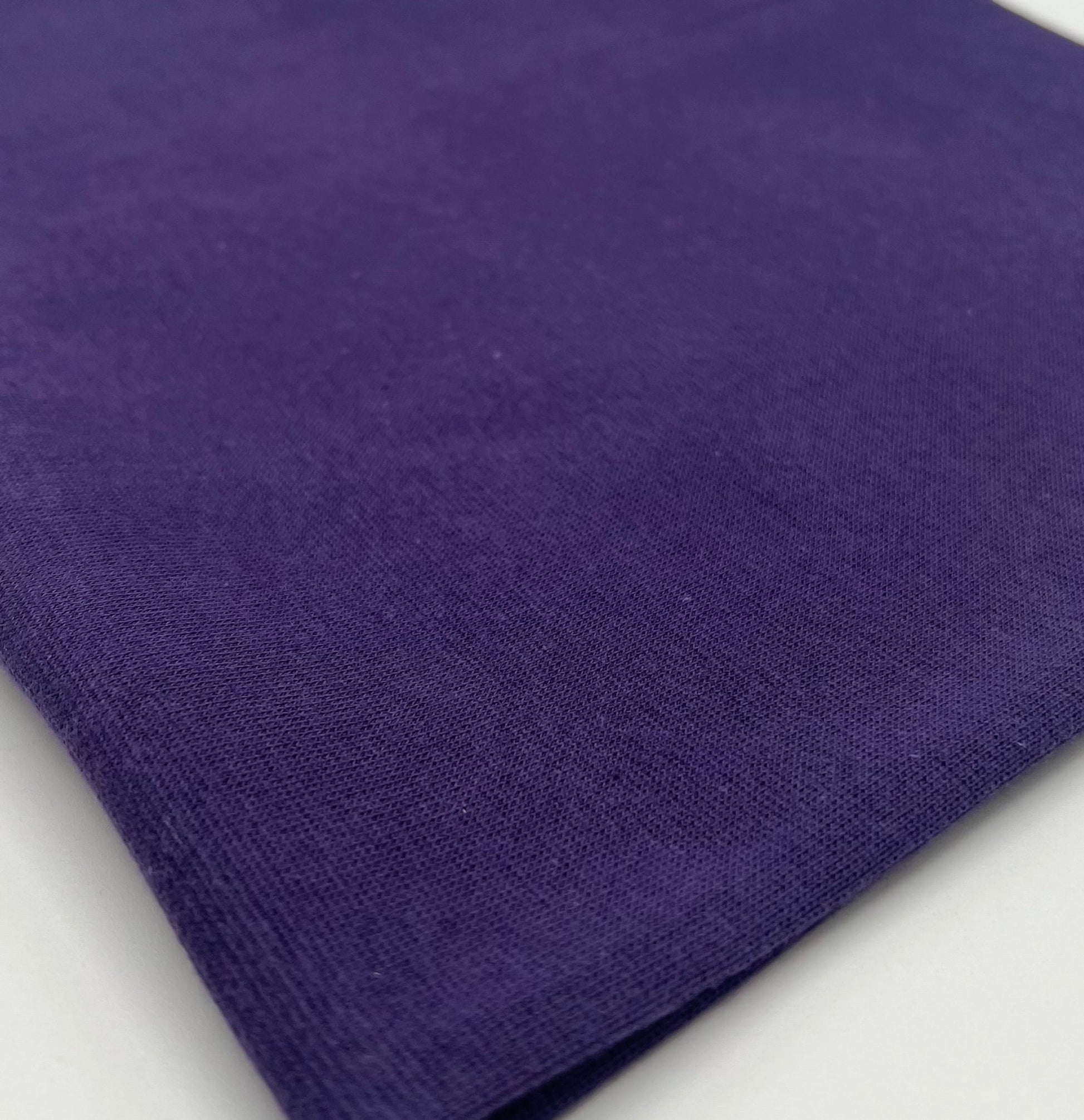 Dark Purple Jersey Cuffing Ribbing Fabric 270 GSM Cotton Knit 70cm Wide - T9 Fabrics