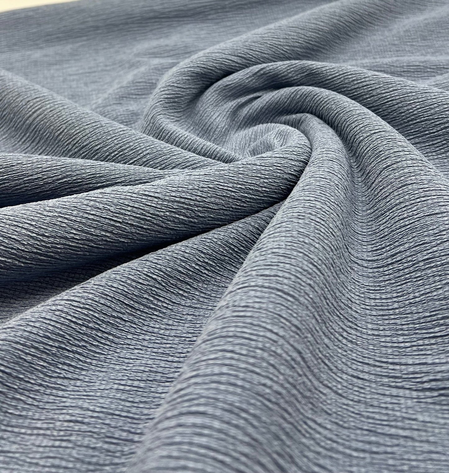 Denim Blue Textured Tree Bark Stretch Dress Craft Fabric - T9 Fabrics