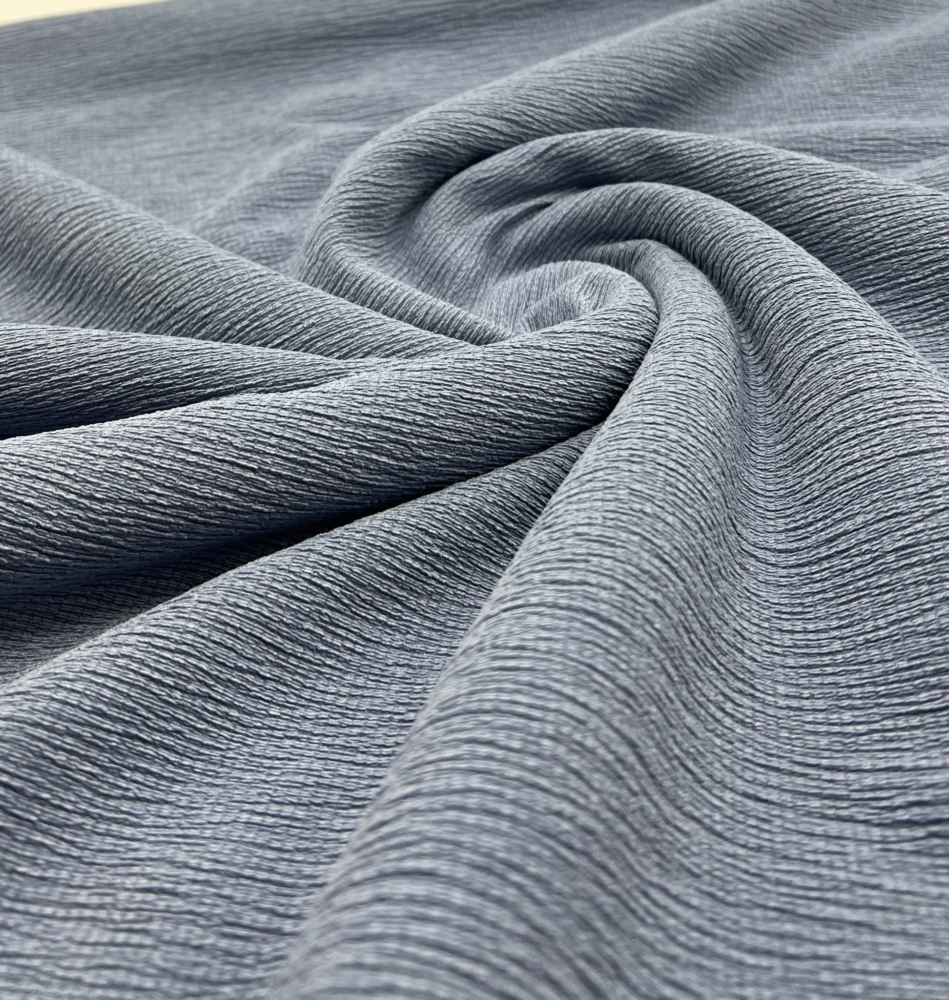 Denim Blue Textured Tree Bark Stretch Dress Craft Fabric - T9 Fabrics