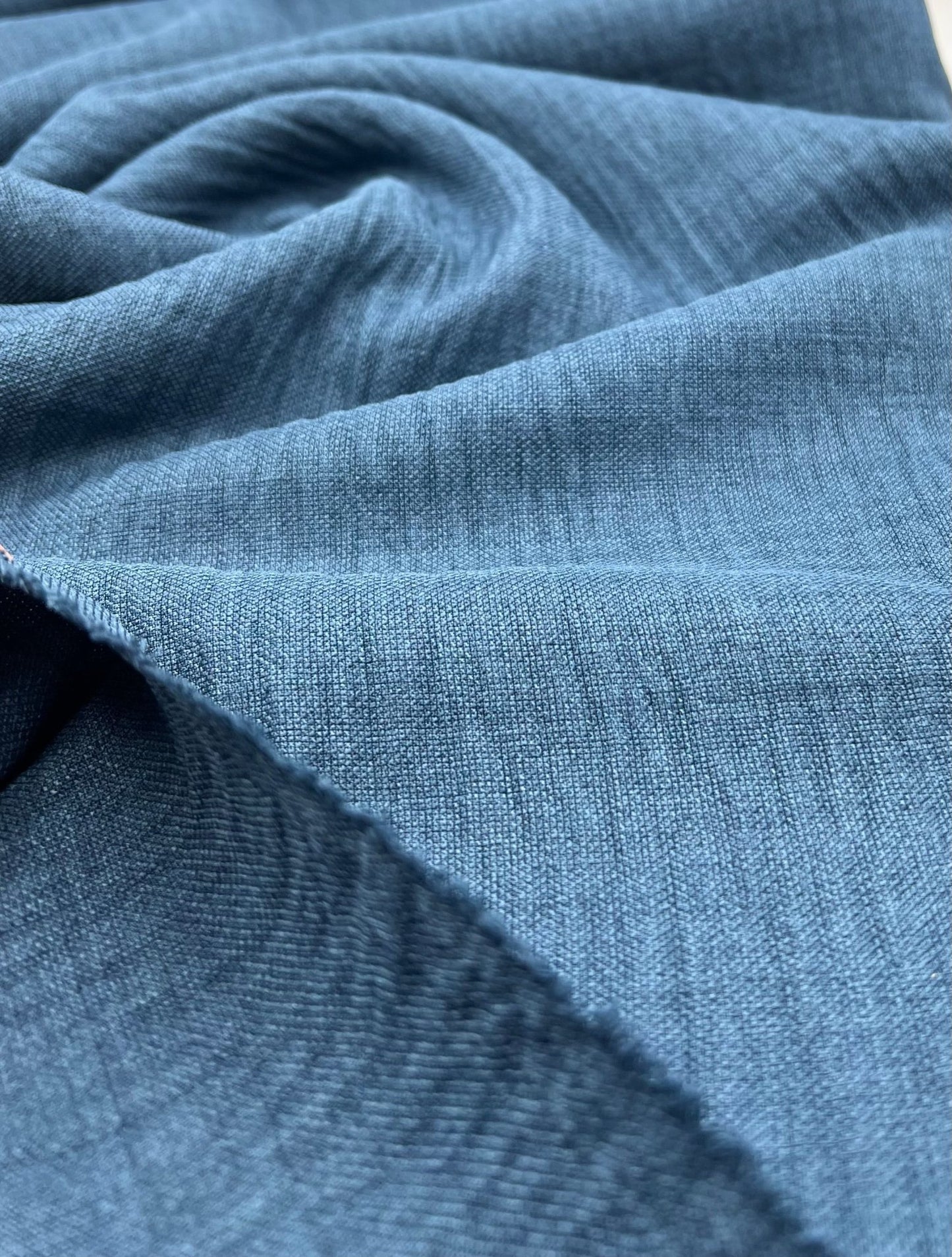 Denim Polyester Linen Non Stretch Fabric - T9 Fabrics