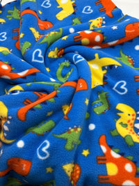 Dinosaur Printed Anti - Pil Polar Fleece Fabric Blanket Loungewear - T9 Fabrics