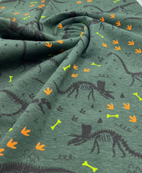 Dinosaur Skeleton Cotton Stretch Jersey 200 GSM 95/5 Lycra 4 Way Stretch - T9 Fabrics
