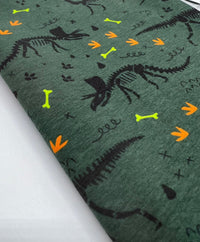 Dinosaur Skeleton Cotton Stretch Jersey 200 GSM 95/5 Lycra 4 Way Stretch - T9 Fabrics