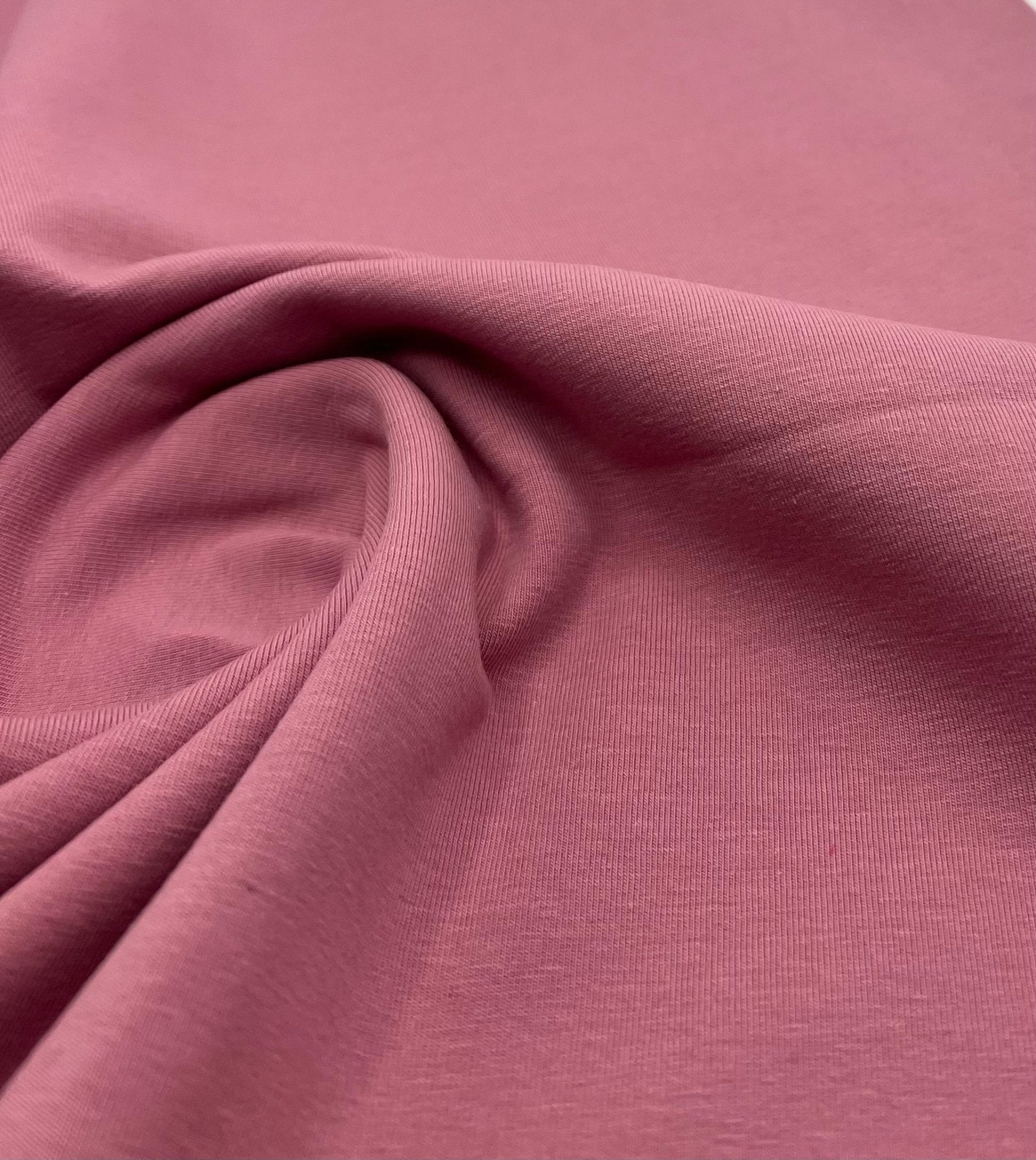 Dusky Pink Cotton Stretch Jersey 240 GSM 92/8 Lycra 4 Way Stretch - T9 Fabrics