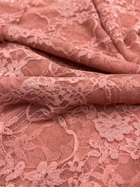 Dusky Pink Floral Lace Fabric Stretch - T9 Fabrics