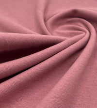 Dusky Pink Jersey Cuffing Ribbing Fabric 270 GSM Cotton Knit 70cm Wide - T9 Fabrics