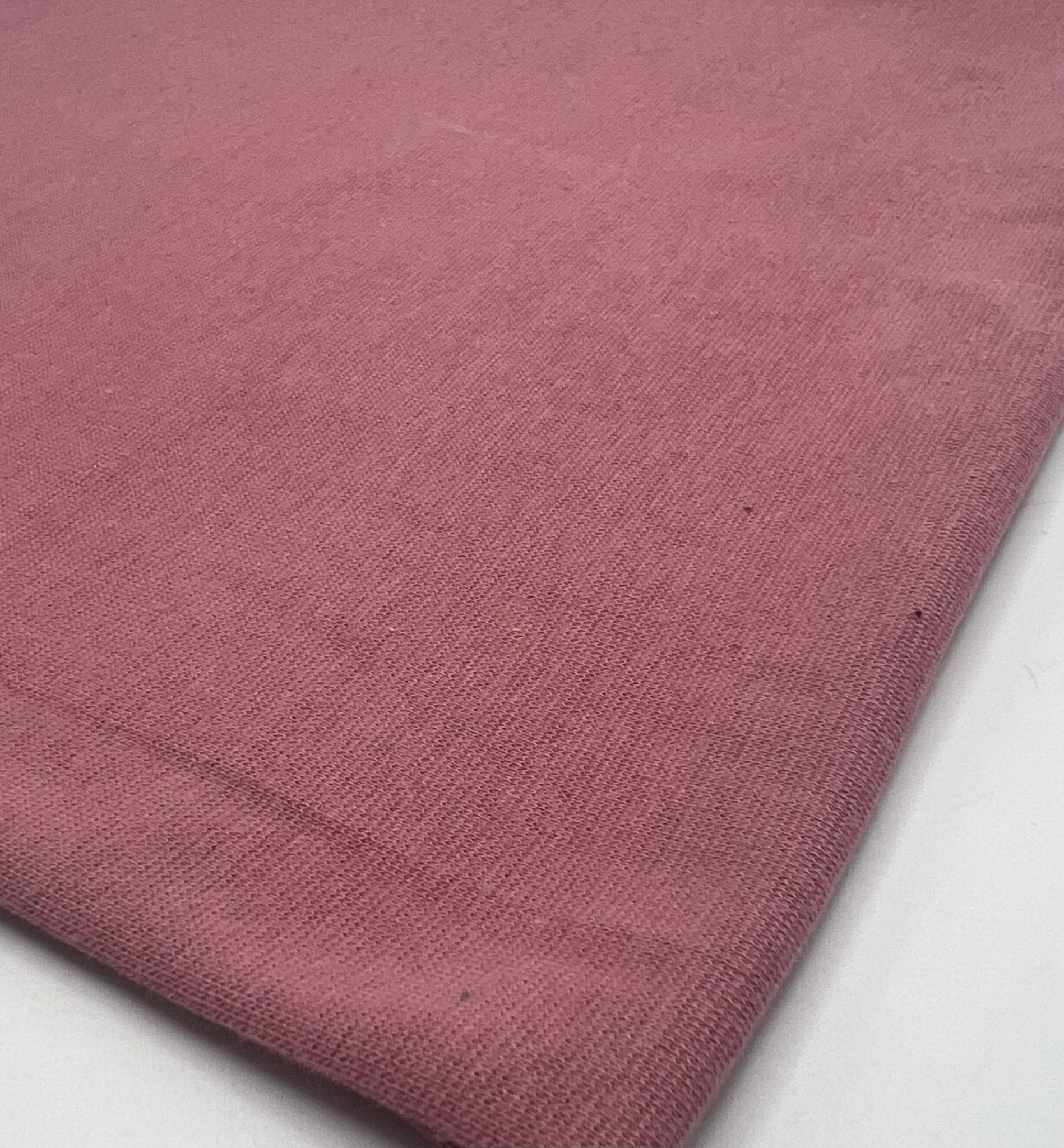 Dusky Pink Jersey Cuffing Ribbing Fabric 270 GSM Cotton Knit 70cm Wide - T9 Fabrics