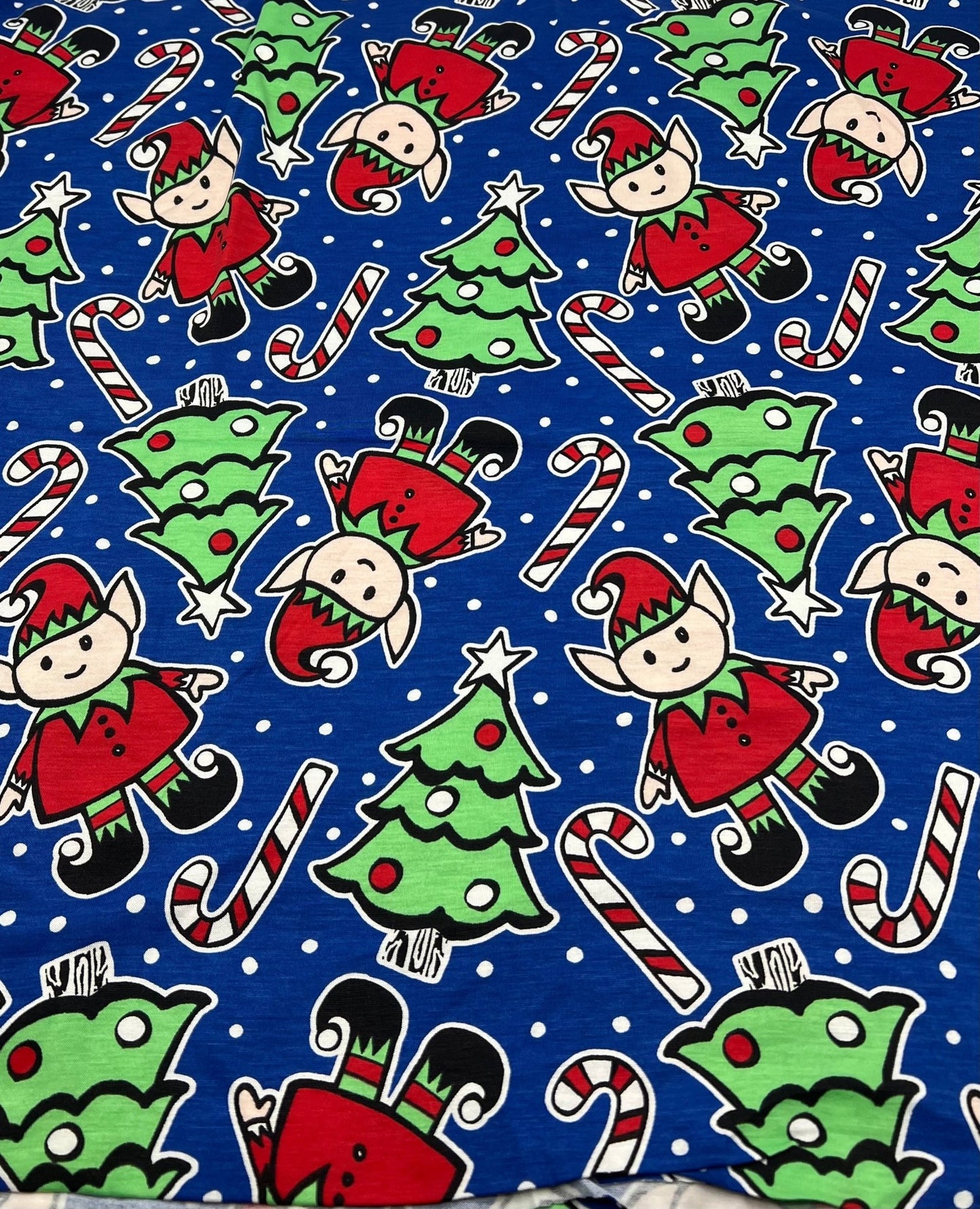 Elf Tree Print Viscose Elastane 4 Way Stretch Fabric - T9 Fabrics