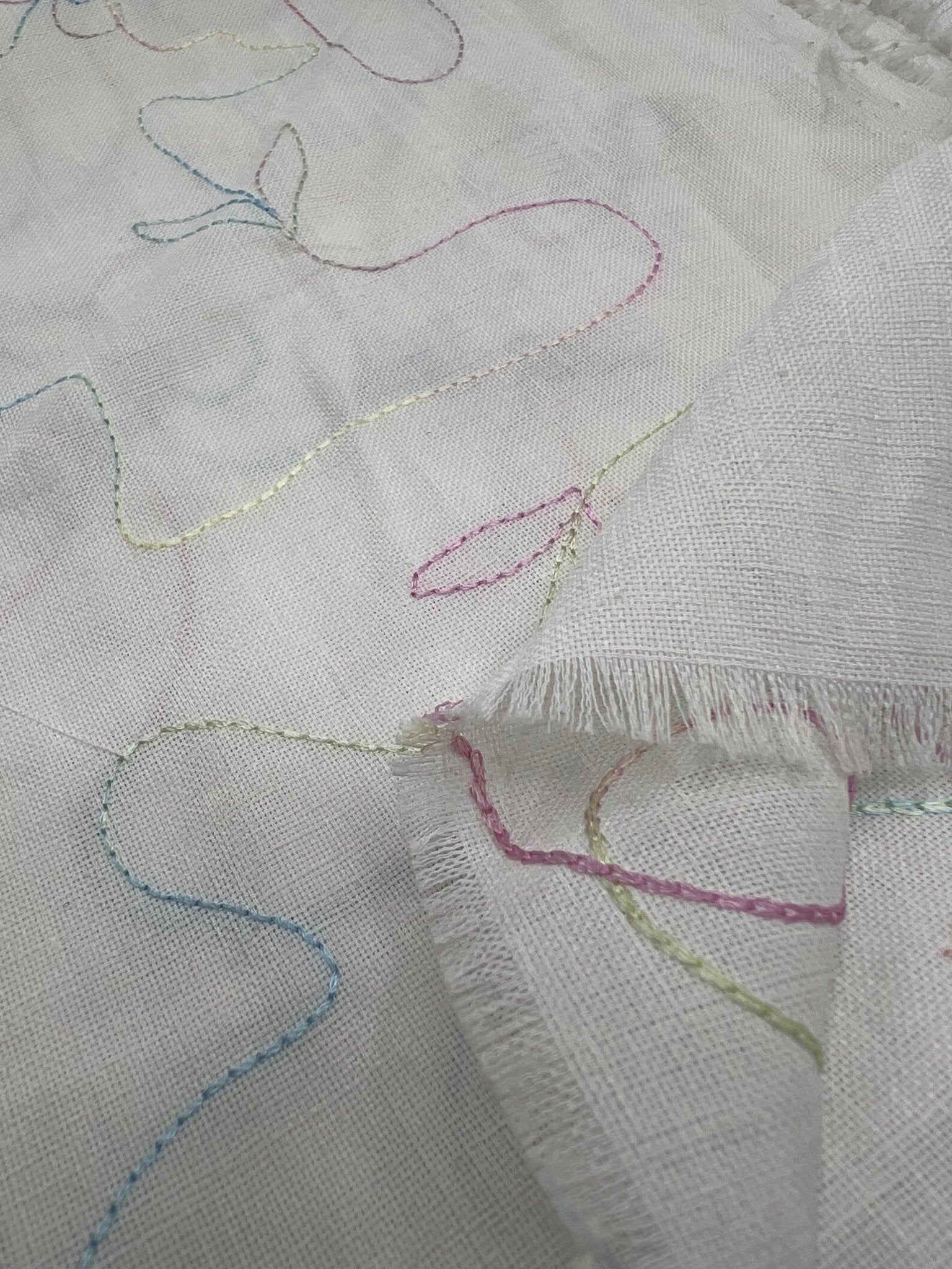 Embroidered Floral Multi Thread Non Stretch Woven Fabric - T9 Fabrics