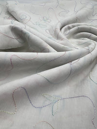 Embroidered Floral Multi Thread Non Stretch Woven Fabric - T9 Fabrics