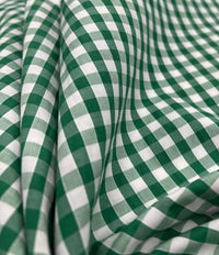 Emerald Gingham Printed Poly Cotton 90 GSM 80/20 44 Inch Non Stretch - T9 Fabrics