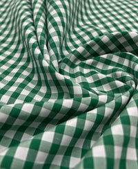 Emerald Gingham Printed Poly Cotton 90 GSM 80/20 44 Inch Non Stretch - T9 Fabrics